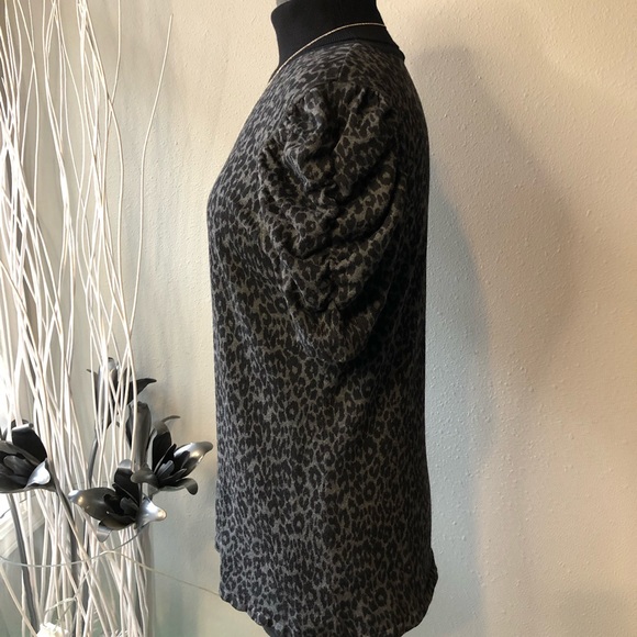 Turtleneck  blouse black and grey print - Picture 3 of 7